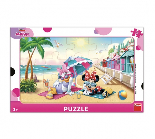 DINO Puzzle Minnie a Daisy na pláži 15 dílků