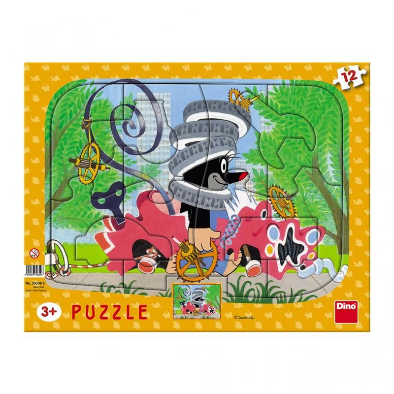Dino Puzzle Krtek opravář 12 dílků deskové