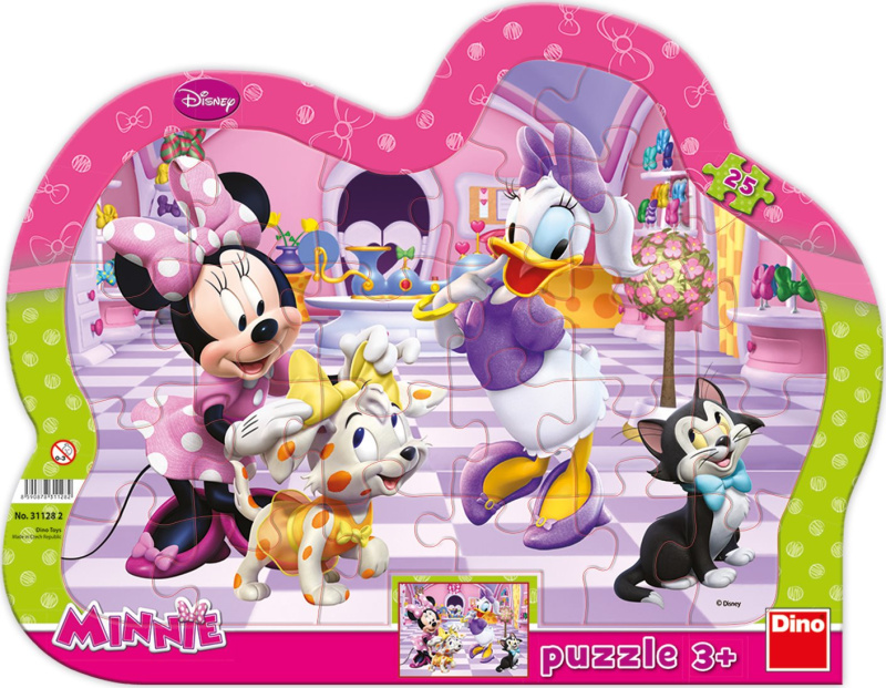 Puzzle Minnie a mazlíčci 25 dílků deskové