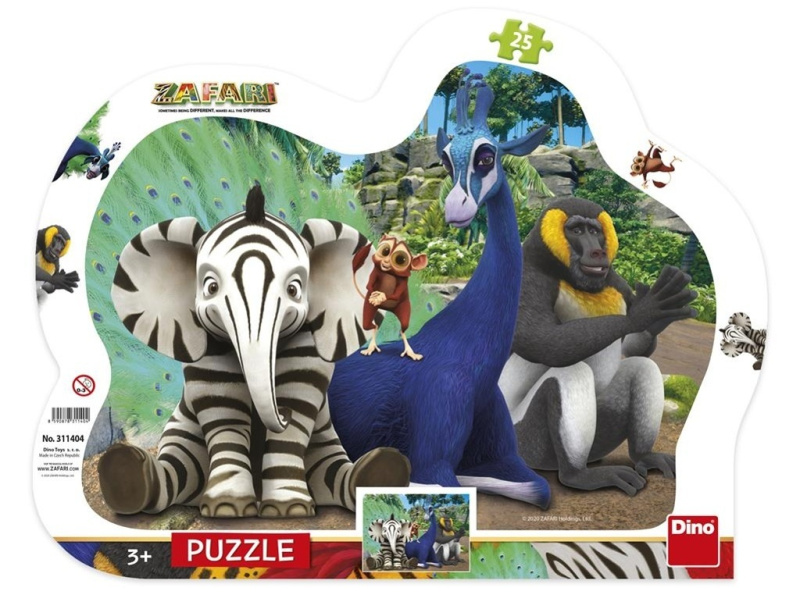 Puzzle Zafari kontura - puzzle z kategorie 15 - 60 dílků