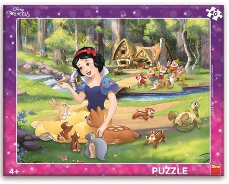 Puzzle Sněhurka a zvířátka 40 dílků deskové DINO