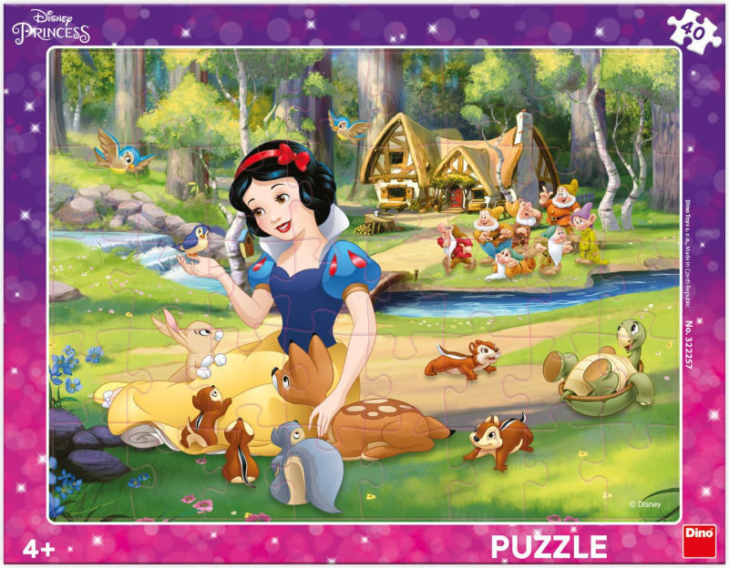 Puzzle Sněhurka a zvířátka 40 dílků deskové DINO