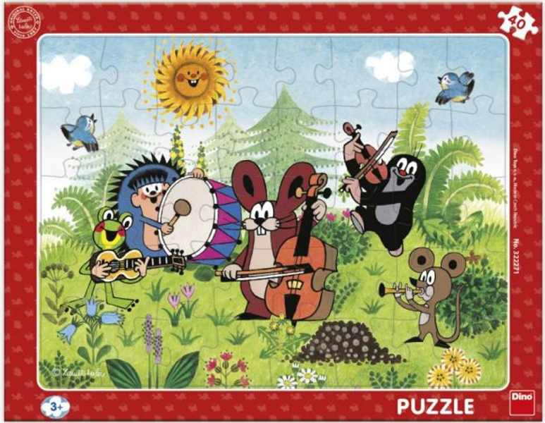 Puzzle deskové Krtek a kapela 29x37cm 40 dílků ve fólii