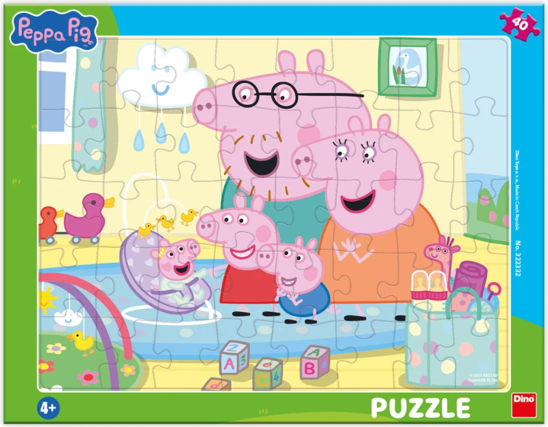 dino puzzle prasátko pepa – sourozenci, 40 dílků