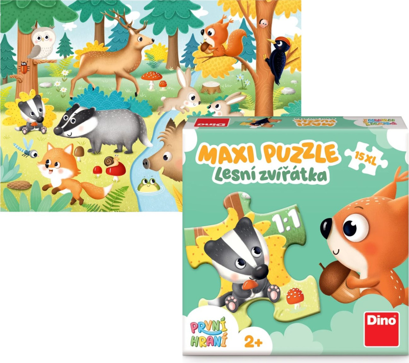Puzzle lesní zvířátka XL 15 dílků DINO