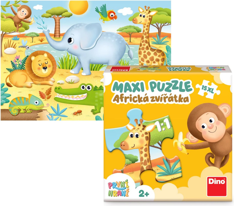 Puzzle Africká zvířátka XL 15 dílků DINO