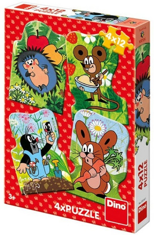 Dino Puzzle Krteček 4x12 dílků