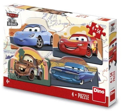 DINO Puzzle Cars: Na cestě 4x54 dílků