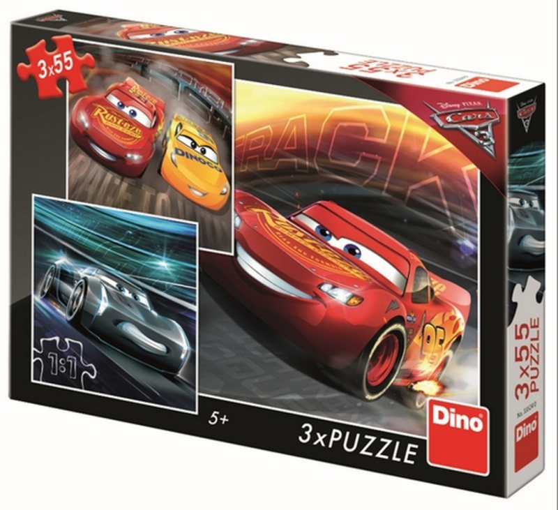 Dino puzzle Walt Disney Cars 3: Trénink 3x55 dílků