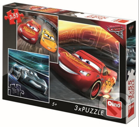 Dino puzzle Walt Disney Cars 3: Trénink 3x55 dílků