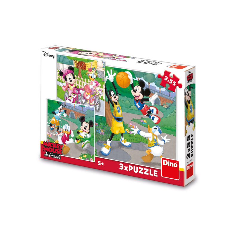 Dino Mickey a Minnie sportovci 3 x 55 dílků