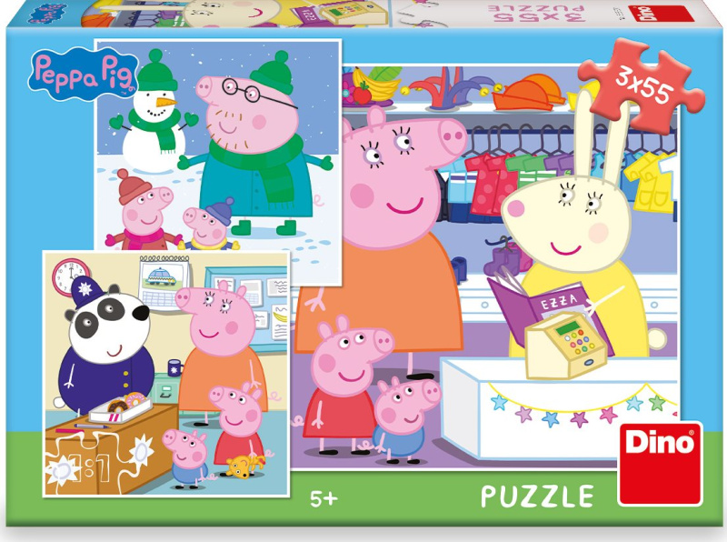 Dino Peppa pig: veselé odpoledne 3 x 55 dílků