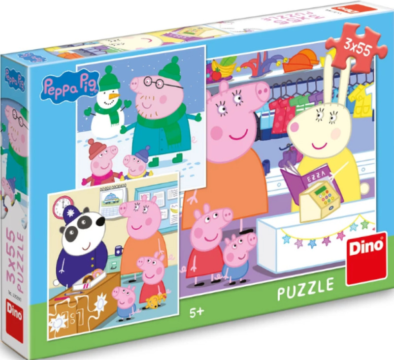 Dino Peppa pig: veselé odpoledne 3 x 55 dílků