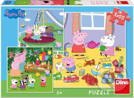 Puzzle 3v1 Prasátko Peppa na prázdninách - 3 x 55 dílků
