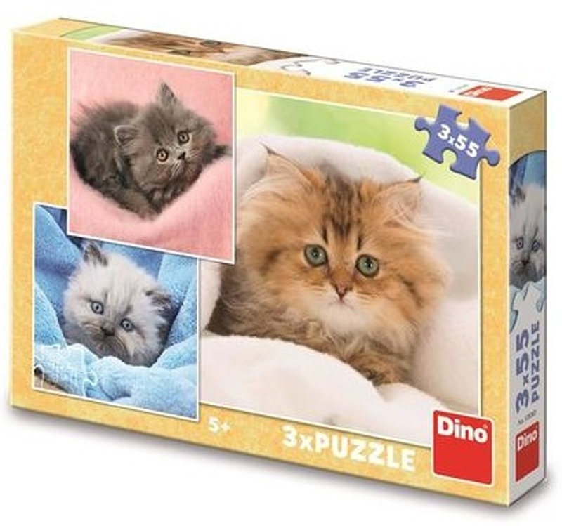 Puzzle Roztomilá koťátka 3 x 55 dílků