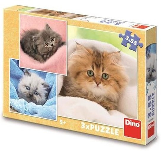 Puzzle Roztomilá koťátka 3 x 55 dílků