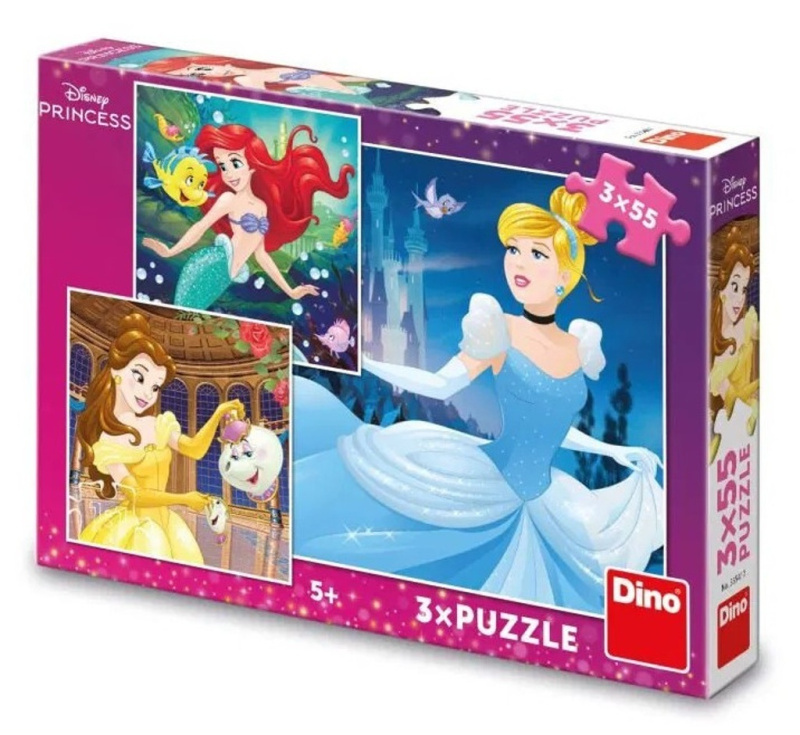 Dino Veselé princezny 3x55 dílků