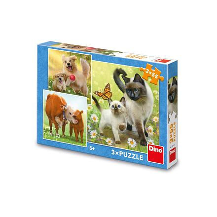 Puzzle Dino Rodinka 3x55 dílků