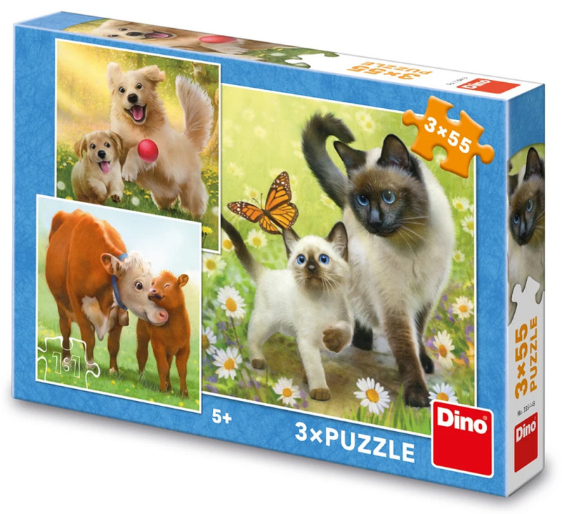 Puzzle Dino Rodinka 3x55 dílků