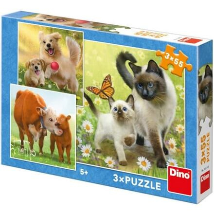 Puzzle Dino Rodinka 3x55 dílků