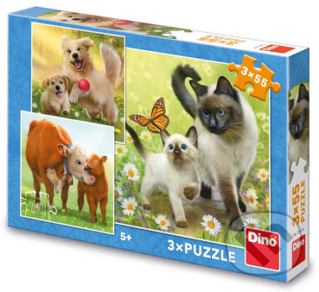 Puzzle Dino Rodinka 3x55 dílků