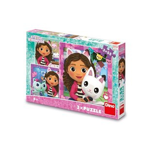 Dětské puzzle Gábinin kouzelný domek Oslava 3x55 dílků