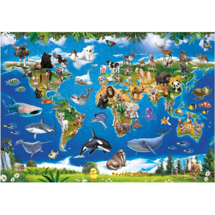 MAPA ZVÍŘAT 100 XL Puzzle