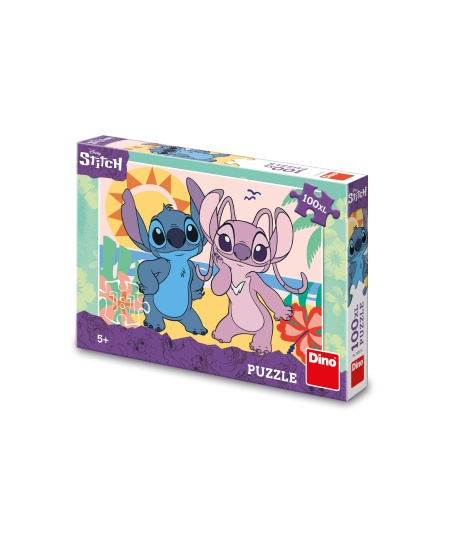Skládanka Stitch na pláži 100 dílků