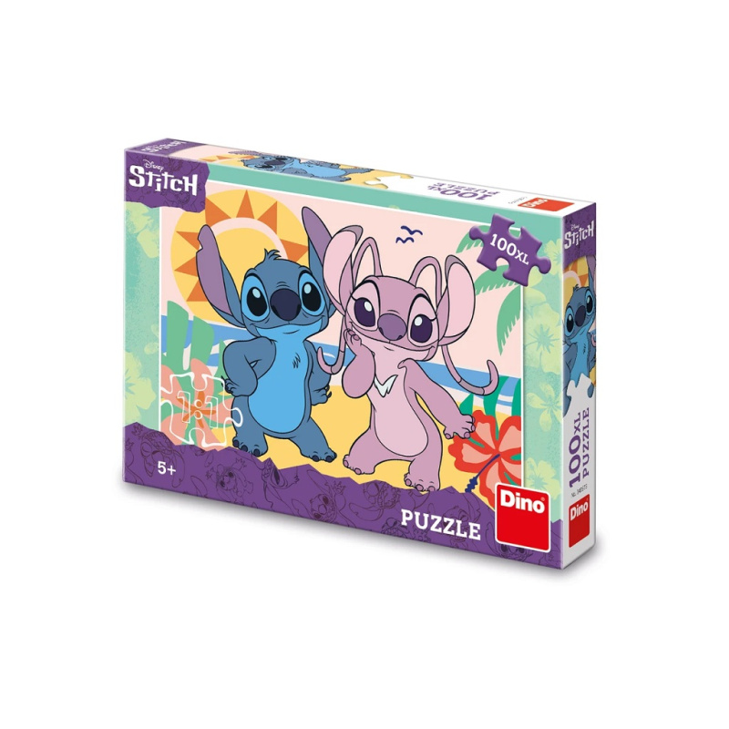 Skládanka Stitch na pláži 100 dílků