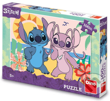 Skládanka Stitch na pláži 100 dílků