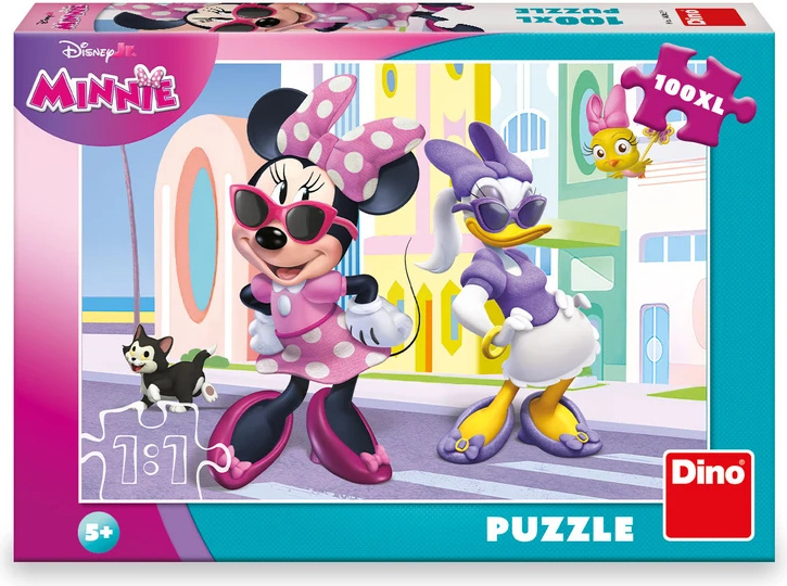 Minnie a Daisy ve městě (100 XL dílků) - puzzle z kategorie 60 – 300 dielikov