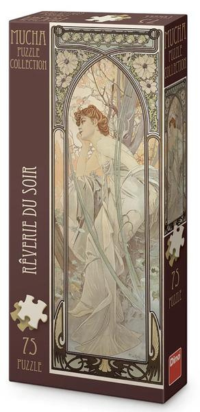 Vertikální puzzle Dino 75 dílků Alfons Mucha – Snění večera
