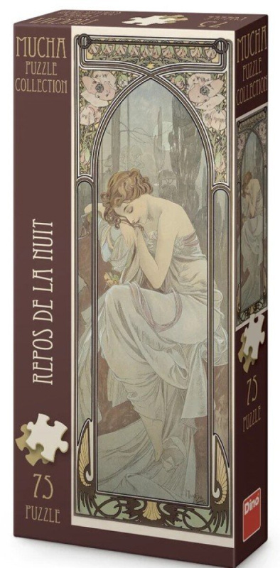 Vertikální puzzle Dino 75 dílků Alfons Mucha – Odpočinek noci