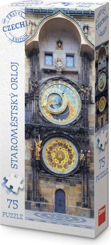 Vertikální puzzle Dino 75 dílků Travel Czechia: Staroměstský orloj