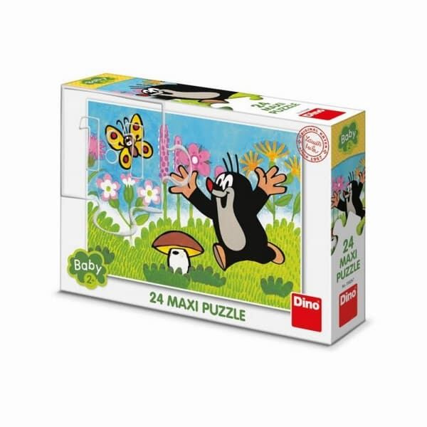 Puzzle Krtek a houba 66x47cm 24 dílků v krabici 30x20x6cm 24m+