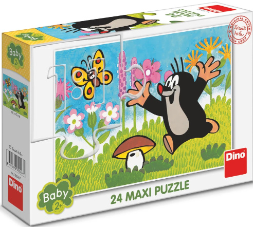 Puzzle Krtek a houba 66x47cm 24 dílků v krabici 30x20x6cm 24m+