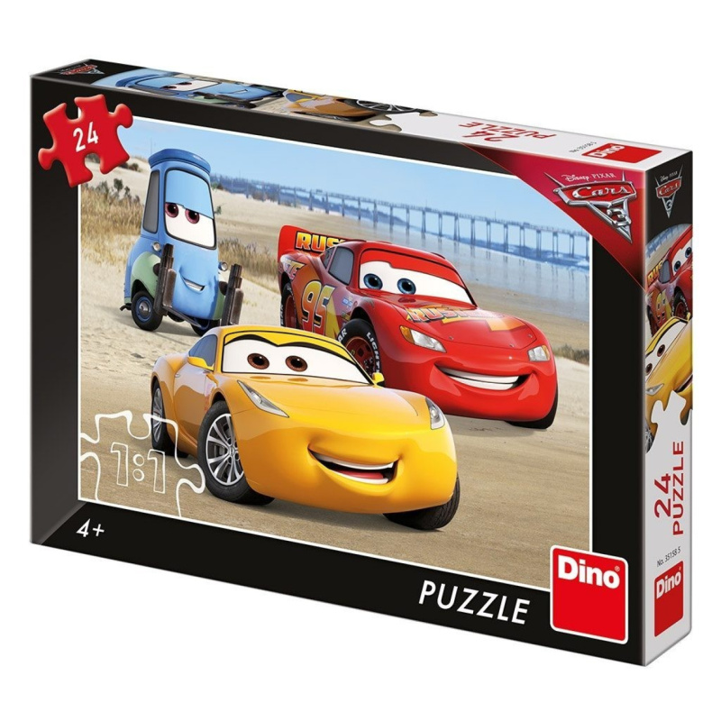 Dino Puzzle Cars 3: Na pláži 24 dílků
