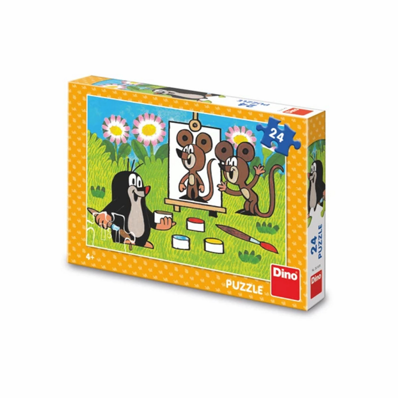 Puzzle Krtek malířem 26x18cm 24ks v krabici 27x19x4cm