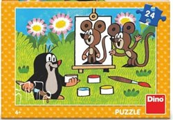 Puzzle Krtek malířem 26x18cm 24ks v krabici 27x19x4cm