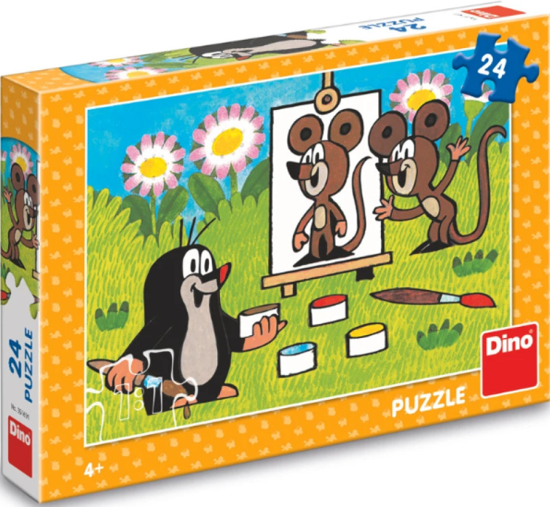 Puzzle Krtek malířem 26x18cm 24ks v krabici 27x19x4cm