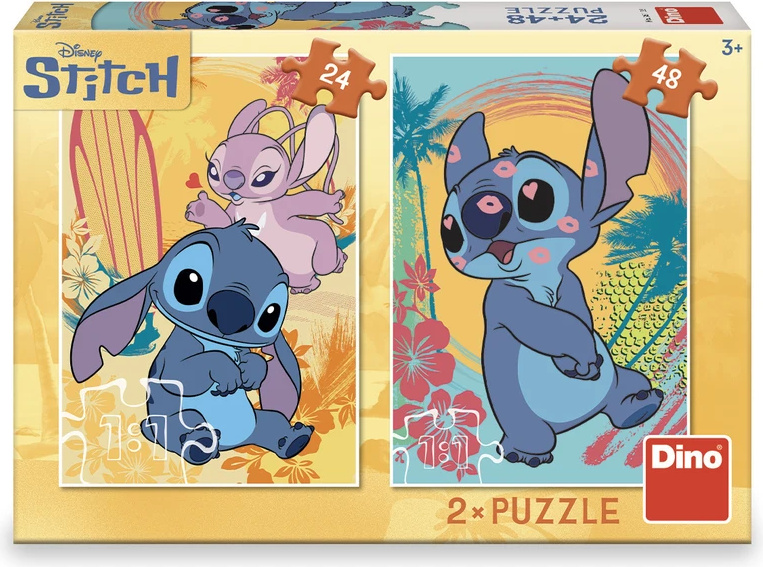 Dino Zamilovaný Stitch Puzzle 24+48 dílků