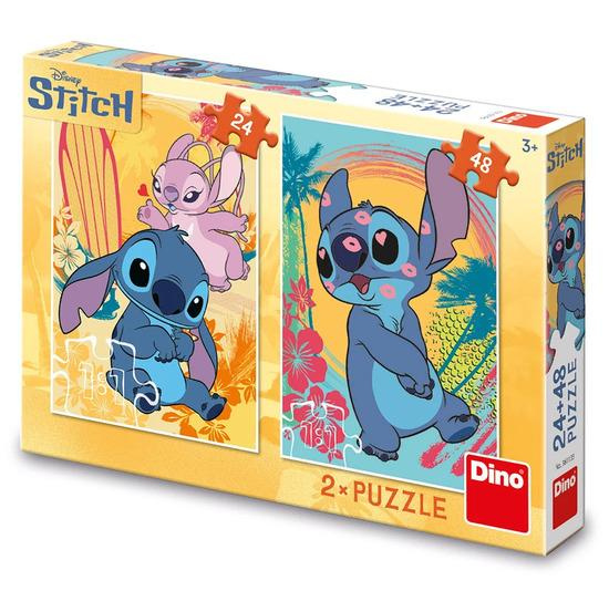 Dino Zamilovaný Stitch Puzzle 24+48 dílků