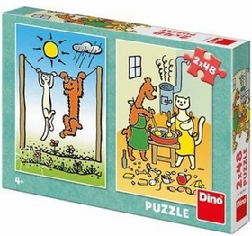 Dino Puzzle Pejsek a kočička 2x48 dílků