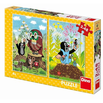 Dino Puzzle Krtek na mýtině 2x48 dílků