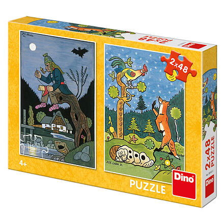 Dino JOSEF LADA: POHÁDKY 2x48 Puzzle NOVÉ