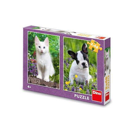 Dino BULDOČEK A KOTĚ 2x48 Puzzle