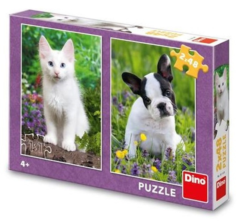 Dino BULDOČEK A KOTĚ 2x48 Puzzle