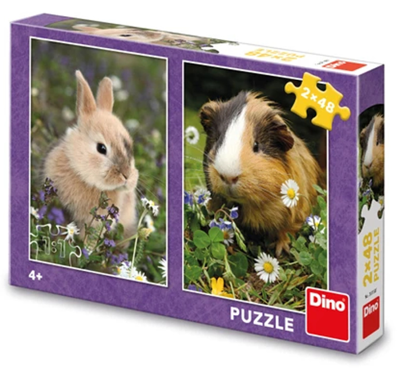 DINO Králíček a morče 2x48 dílků