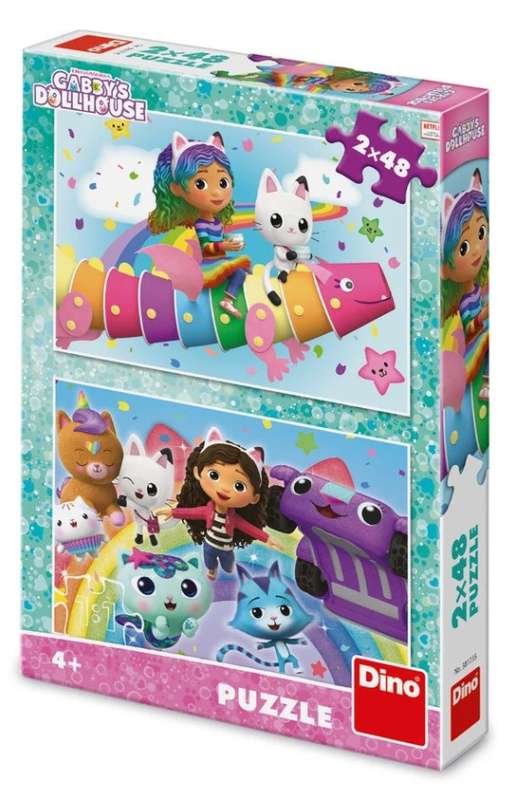 puzzle gábinin kouzelný domek: na duze 2×48 dílků