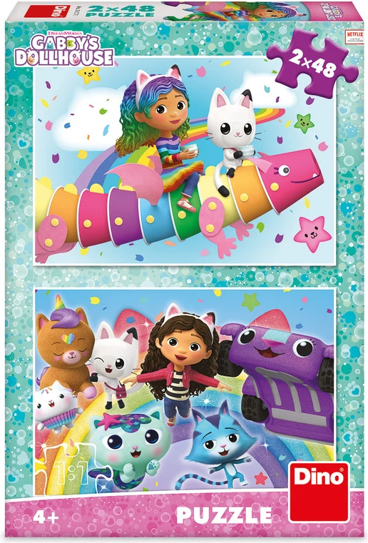 puzzle gábinin kouzelný domek: na duze 2×48 dílků